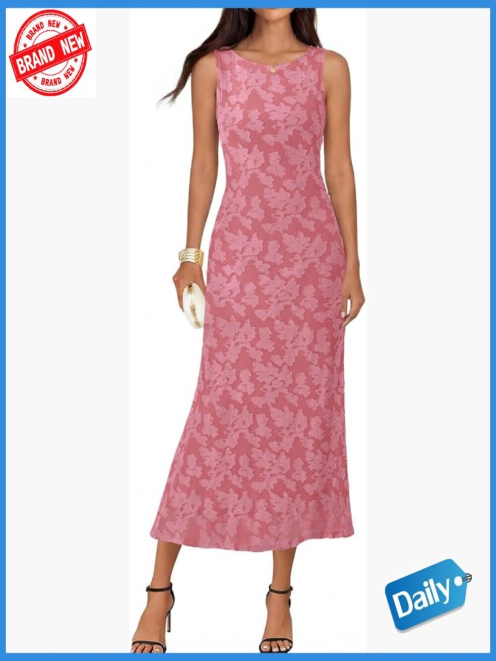 Sleeveless Formal Maxi Dress with Tie Waist for Wedding Guest
